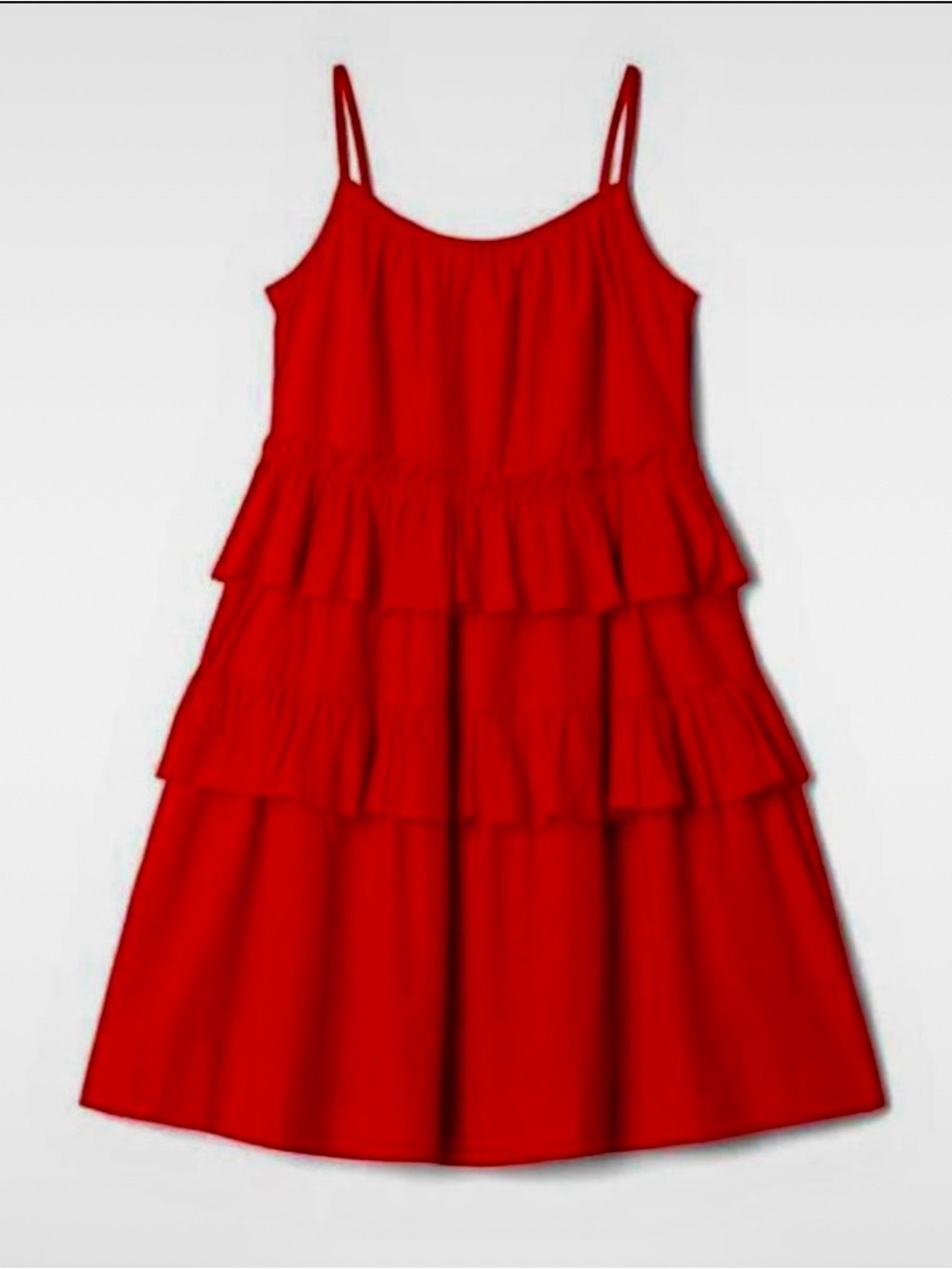 ASOS Red Tiered Ruffle Midi Dress